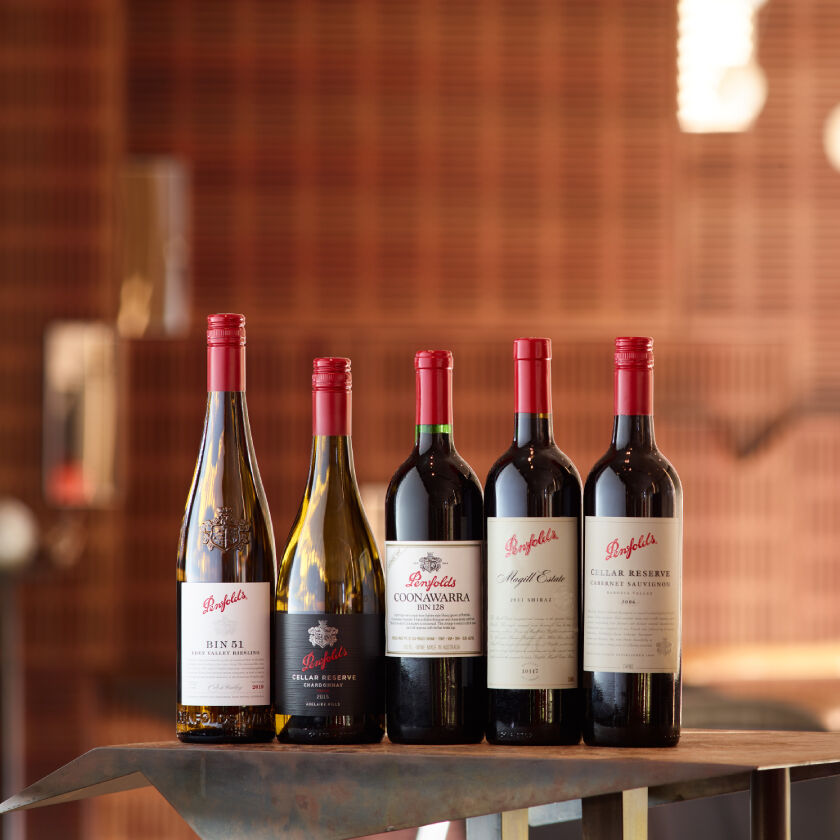 Penfolds Wines lined up